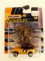 Matchbox Monsters 2006 MBX T-Rex Skeleton Monster With Jeep Mint On VG+ Card - £15.72 GBP