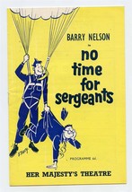 No Time for Sergeants Program Her Majesty&#39;s Theatre London England 1956 - £12.37 GBP