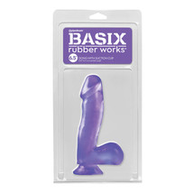 Basix Rubber Works 6.5&quot; Dong with Suction Cup Purple - $23.45