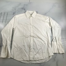 Gucci Button Down Shirt Mens 42 16.5 White French Cuffs Long Sleeve Ital... - $93.25