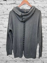 AQUA Sweatshirt Hoody Perforated Back Gray Sweater Size Med - $34.64