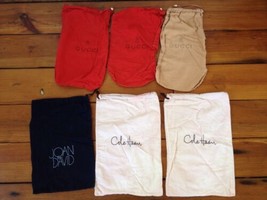 Lot of 6 Designer Shoe Dust Bags Cole Haan Joan &amp; David Gucci - £31.84 GBP