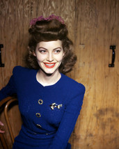Ava Gardner Photo Print Striking Smiling In Blue Dress 1940&#39;S Fashion 8X10 - £7.67 GBP