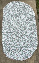 Vintage Christmas Holiday Wreaths Bows Tablecloth Upcycle Crafting Sewing - $15.00