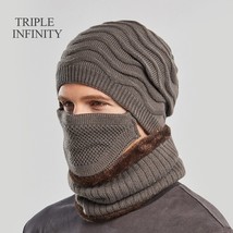 TRIPLE INFINITY Men Scarf Hats Winter s Cold Resistant Windproof Soft en  Hat Wa - £154.27 GBP