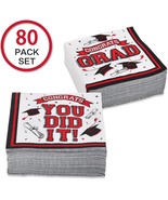 Set of 80 Graduation Party Supplies Disposable Paper Napkins for Graduation - $244.42 MXN
