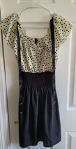 NWOT Zanzea White Black Polka Dot Flutter Sleeve Dress Size S - £31.97 GBP