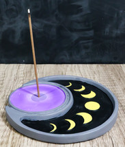 Wicca Mystical Phases Of The Moon Symbols Crescent Round Incense Stick H... - $20.99