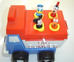 Vintage Walt Disney&#39;s Mickey Mouse Big Dumper Shape Sorter &amp; Pull Toy 19... - £27.97 GBP