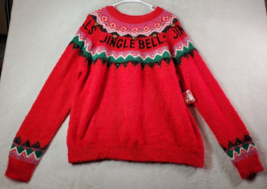 Holiday Time Sweater Womens Size XL Red Christmas Knit Long Sleeve Round Neck - £12.34 GBP