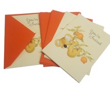 Party Invitations Cards Koala Bear hallmark Vintage Orange Envelopes Ephemera - £10.50 GBP