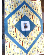 Quilt Top Lighthouse fabric Alexander Henry Keepers of the coast 37&quot; X 53&quot; - $20.36 CAD