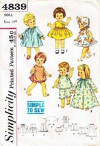 Vintage 1960&#39;s  15&quot;-18&quot; Baby Doll &amp; Toddler DOLL WARDROBE Pattern 4839 - £11.00 GBP