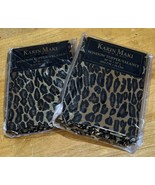 Karin Maki Leopard Print Valance 88x15&quot; Black Brown Gold Set Of 2 Animal... - $558.11 MXN