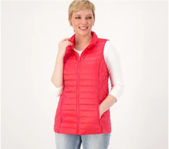 Nuage Packable Puffer Vest with Mock Collar (Coral Flirt, XX-Small) A586707 - £14.03 GBP