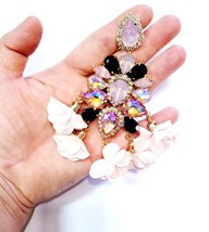 Oversized Chandelier Earrings, Rhinestone Clip On Earrings, Multi Drop Pageant E - £47.30 GBP