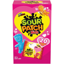 2 Pk. Sour Patch Kids Soft &amp; Chewy Valentines Day Candy, 20 Snack Packs ea. box - £5.44 GBP