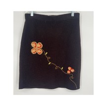 Willi Smith Skirt Womens Size 8 Brown Wool Floral Embroidery Comfy Dress... - $24.10