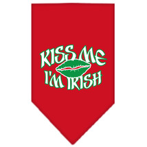Kiss me I&#39;m Irish Screen Print Bandana Red Small - £9.24 GBP