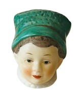 Antique Porcelain Thimble Vtg Bust Ladies Fashion Art Deco Figurine Gree... - $24.70