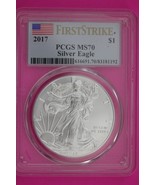 2017 MS 70 Silver Eagle Coin 1 OZ .999 PCGS Certified Graded Authentic S... - $117.18 CAD