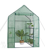 3 Tiers Mini 6 Shelves Walk In Door Outdoor Green House For Planter Port... - $79.99