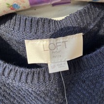 NWT LOFT Women&#39;s SP small petite Navy Blue Sweater L/S soft comfy Cotton blend - £19.35 GBP