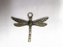 New Fun Nature Girl Large Detailed Dragonfly Pewter Pendant Adj Cord Necklace - £6.79 GBP