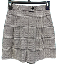 Reiss Dress Shorts Black and White Plaid Wool Blend Size XS Front &amp; Back... - £46.52 GBP