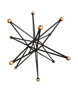 Metal Atomic Star 3D Black and Gold 11 in X 11 in Tabletop Decoration - $14.84