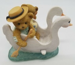 2007 Enesco Cherished Teddies 4007750 Agnes &amp; Tom Swan Boat Bear Figurine - $43.37