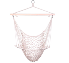 New Hammock Cotton Hanging Rope Air/Sky Chair Swing Beige for Backyard Camping - £29.22 GBP