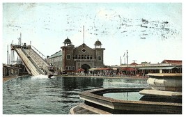 Shooting The Chutes, Los Angeles Amusement Park Ride 1911 Postcard - £10.08 GBP