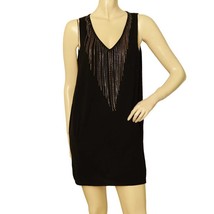 Patrizia Pepe Black Cotton Knit w. Chains Sleeveless Mini Length Dress S... - $123.75