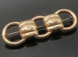 NAPIER 925 Sterling Silver - Vintage Shiny Copper Tone Link Brooch Pin - BP5510 - £50.92 GBP