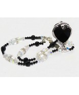 Swarovski Element Ladies Heart Pendant Necklace Jet-Black 18&quot; - €83,97 EUR