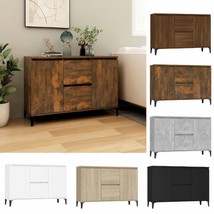 Rectangular Wooden Industrial Sideboard Storage Wood Cabinet 2 Doors 2 Drawers - £78.19 GBP+