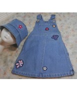 Vintage Gap Blue Jean Jumper Dress &amp; Bucket HAT 100% cotton denim size 3XL - €25,23 EUR