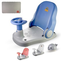 VANDJAM ™ Baby Bath Seat with Foam Kneeler Pad, Thermometer &amp; Bath Toy –... - £36.54 GBP