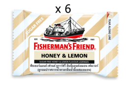 6 x Fisherman&#39;s Friend Honey Lemon Flavor Lozenges Sore Throat Cough Relief - £21.79 GBP