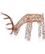 NEW Alpine Lighted Rattan Reindeer Christmas Decoration 24 in. tall in/o... - $44.95