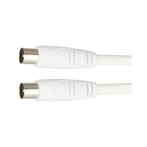Jaycar TV Coaxial Cable White 1.5m PlugPlug Home Audio Accessories