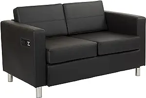 AvenueSix Office Star Atlantic Vinyl Loveseat With Built-In Dual Ac And ... - $1,032.99