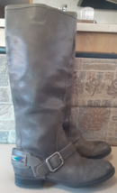 Lucky Brand Knee High Boots Gray Distressed Womens Shoes Sz 7.5 M Southw... - $79.19
