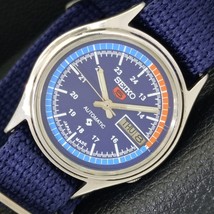 Vintage Seiko 5 Automatic 7009A Japan Mens Blue Color Dial Watch a433234-1 - $41.99