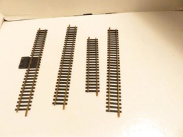 Ho Trains Atlas 4 Sections Brass 9&quot; STRAIGHTS- One SHORT- W/TERMINAL TRACK- B8 - $4.70