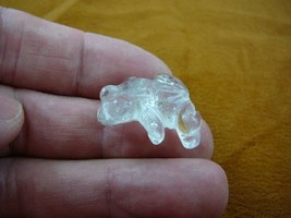 (y-fro-503) FROG WHITE quartz crystal albino gemstone stone CARVING frog... - $8.59