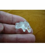 (y-fro-503) FROG WHITE quartz crystal albino gemstone stone CARVING frog... - $8.59