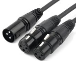 Xlr Y-Splitter Cable, Dual Female Xlr To Male Xlr Mic Combiner Y Cord Ba... - £26.85 GBP