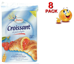 8 PACK DORA Croissant CHERRY JAM Filling 8.8oz 8PC snack Made in ITALY - $49.49